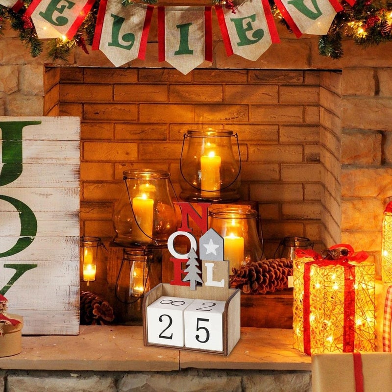 woobles Holiday Countdown Calendars - Christmas Numbers Advent Calendar with Wood Blocks | Cartoon Calendar Figurines Home Decor for Tables, Desks, Shelves - Image 2